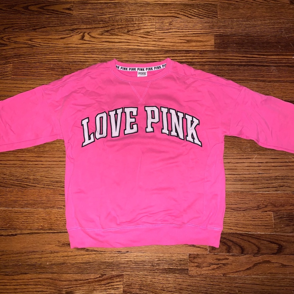 “Love PINK” neon pink sweatshirt